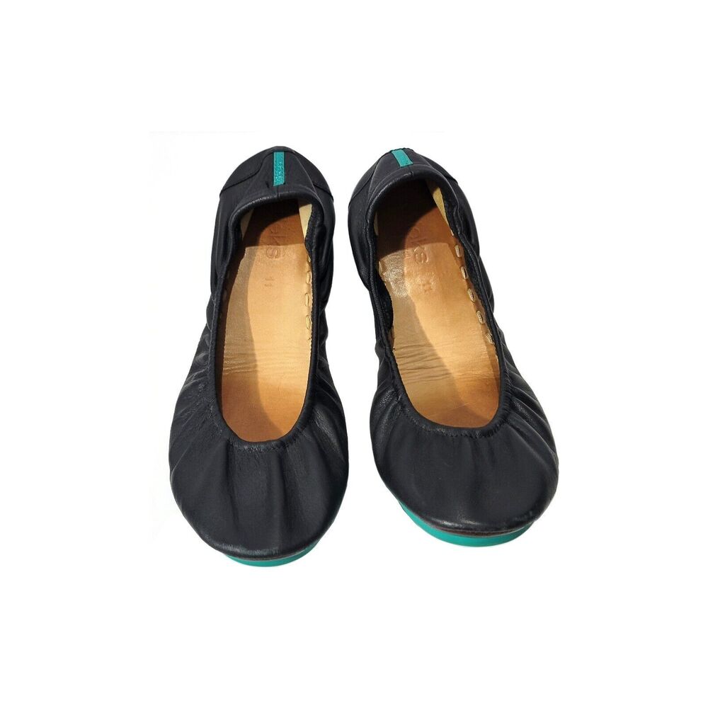 Tieks by Gavrieli Foldable Leather Ballet Flats Sz 11 Matte Black